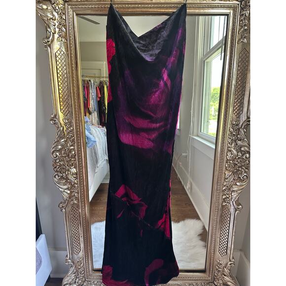 retrofête Freyja Velvet Silk Maxi Skirt Acid Roses Medium NEW NWT! - Picture 8 of 10